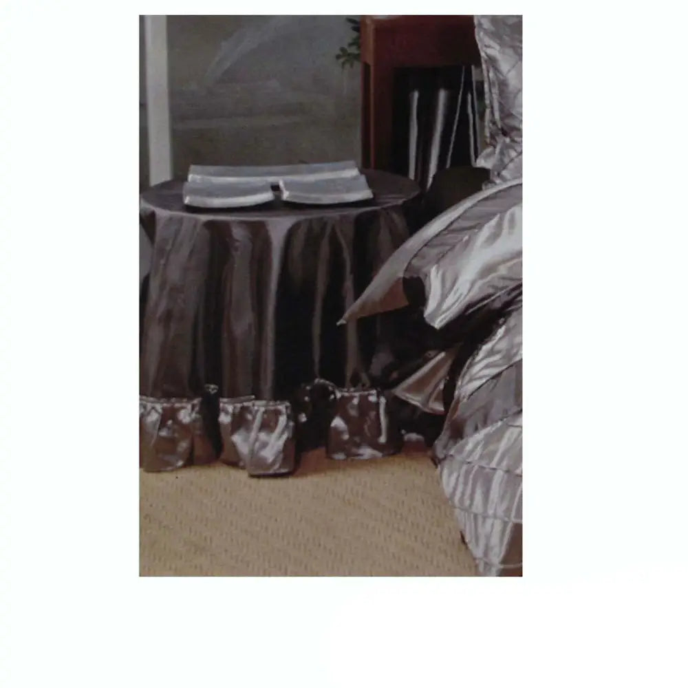 Boudoir Caledonia Black Silver Round Tablecloth - Home & Garden > Kitchenware