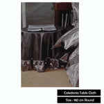 Boudoir Caledonia Black Silver Round Tablecloth - Home & Garden > Kitchenware