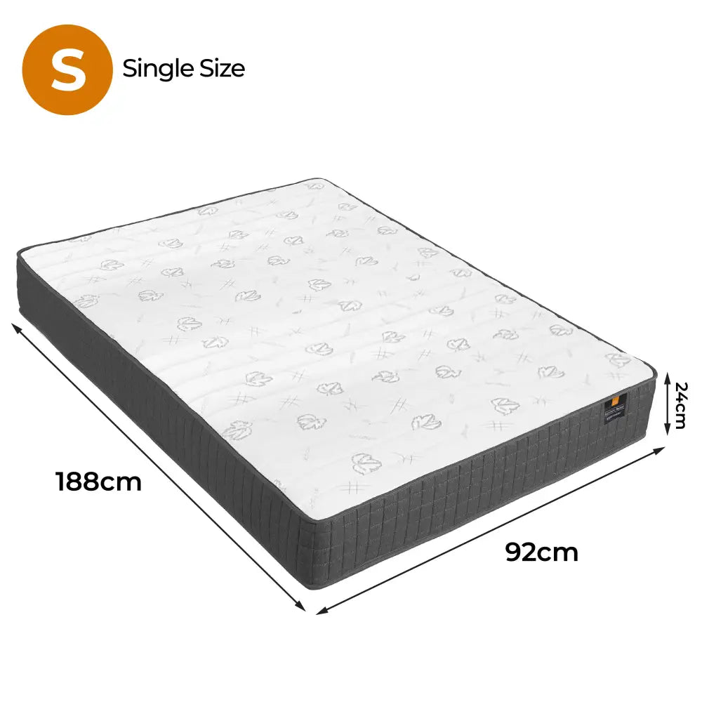 Boxed Comfort Pocket Spring Mattress Single - Furniture > Mattresses
