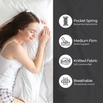 Boxed Comfort Pocket Spring Mattress Single - Furniture > Mattresses