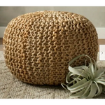 Braided Ottoman Jute Pouffe Footstool Hand Knitted - Furniture > Bar Stools & Chairs