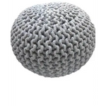 Braided Ottoman Pouffe Footstool Hand Knitted (Light Grey) - Furniture > Bar Stools & Chairs