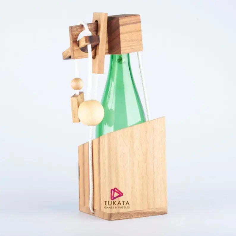 Brainteaser wine bottle mystery lock puzzle- open the lock before you can have a drink! Great party gift - Occasions >