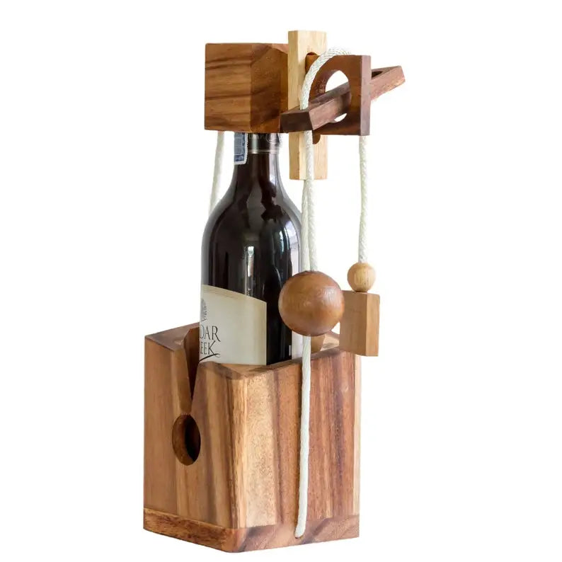 Brainteaser wine bottle mystery lock puzzle- open the lock before you can have a drink! Great party gift - Occasions >