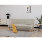 Brando 3 Seater Sofa Futon Bed Fabric Lounge Couch - Beige - Furniture > Sofas