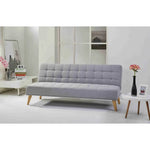 Brando 3 Seater Sofa Futon Bed Fabric Lounge Couch - Grey - Furniture > Sofas