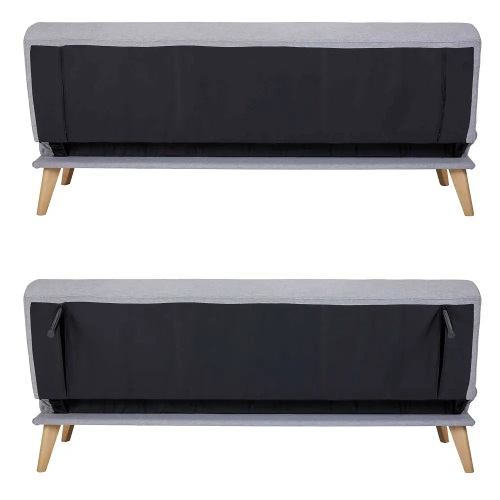 Brando 3 Seater Sofa Futon Bed Fabric Lounge Couch - Grey - Furniture > Sofas