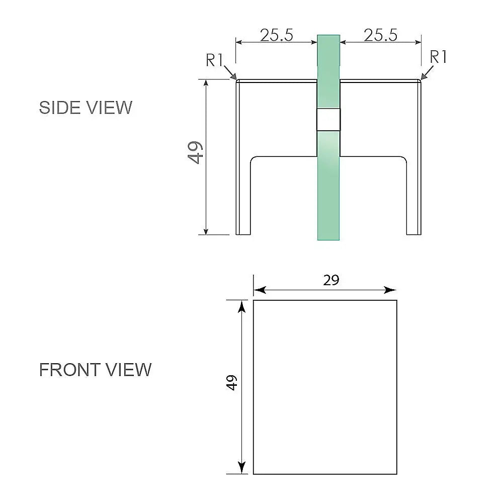 Brass Shower Door Square double pull Handle in Gunmetal - Home & Garden > Bathroom Accessories > Shower Accessories