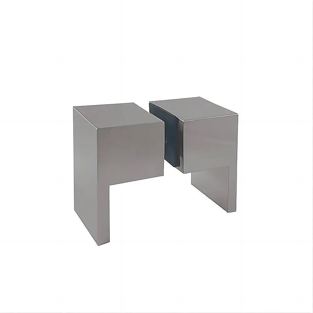Brass Shower Door Square double pull Handle in Nickel - Home & Garden > Bathroom Accessories > Shower Accessories