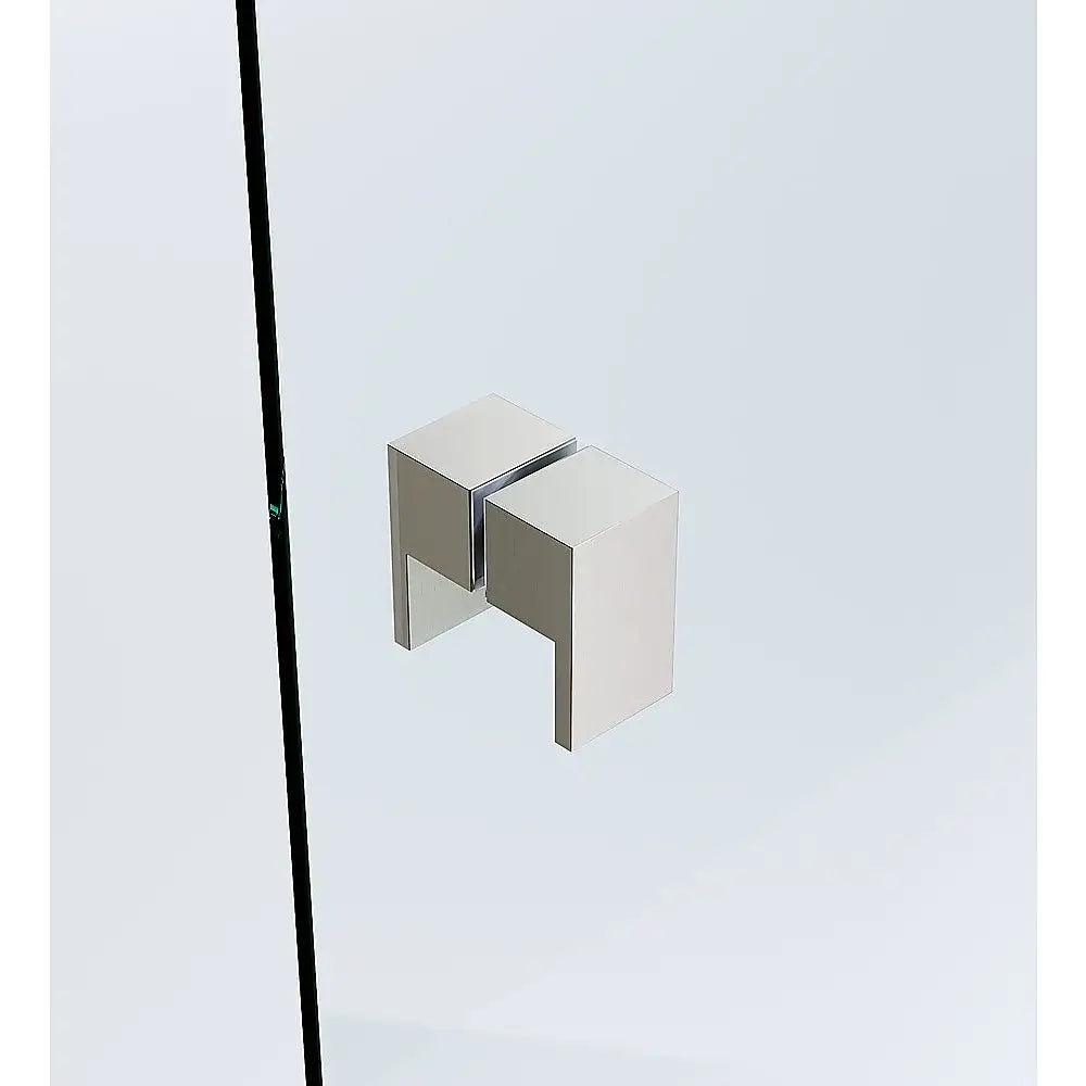 Brass Shower Door Square double pull Handle in Nickel - Home & Garden > Bathroom Accessories > Shower Accessories