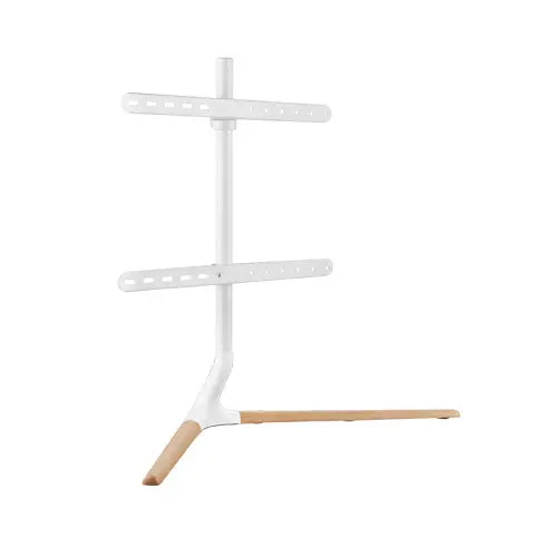 BRATECK Modern Linear Tabletop TV Stand For 49’-70’ TVs -- Matte White & Beech - Audio & Video > TV Accessories