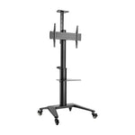 BRATECK Ultra-Modern Aluminum TV Cart Landscape/Portrait Orientation Fit 37’-70’ Up to 70Kg - Black - Audio & Video