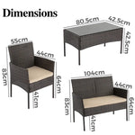 Breeze 4-Seat Wicker Outdoor Lounge Set - Furniture > Outdoor