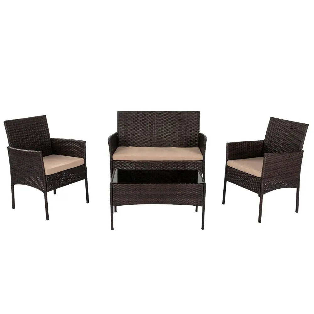 Breeze 4-Seat Wicker Outdoor Lounge Set - Furniture > Outdoor