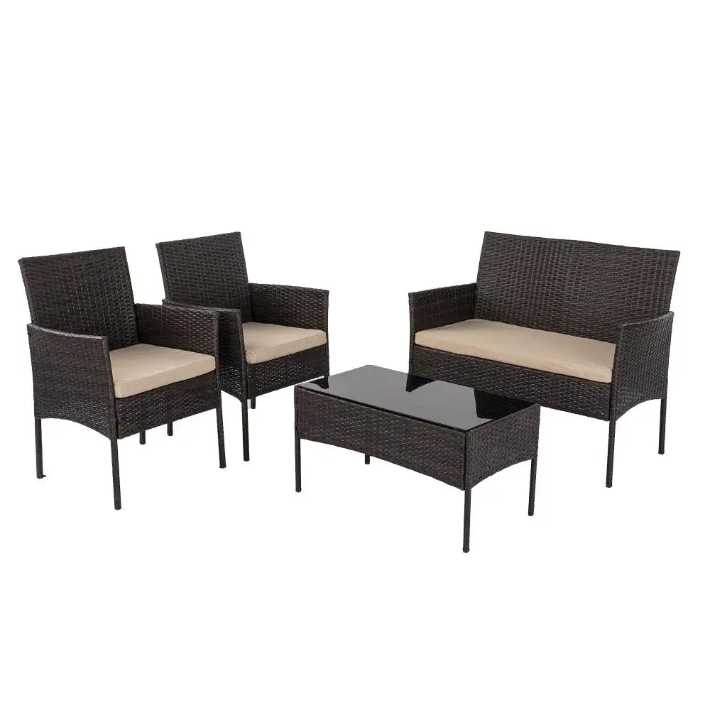 Breeze 4-Seat Wicker Outdoor Lounge Set - Furniture > Outdoor