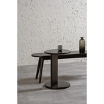 Brentwood Round Solid Timber Lamp Table (Black) - Furniture > Living Room > Side Tables