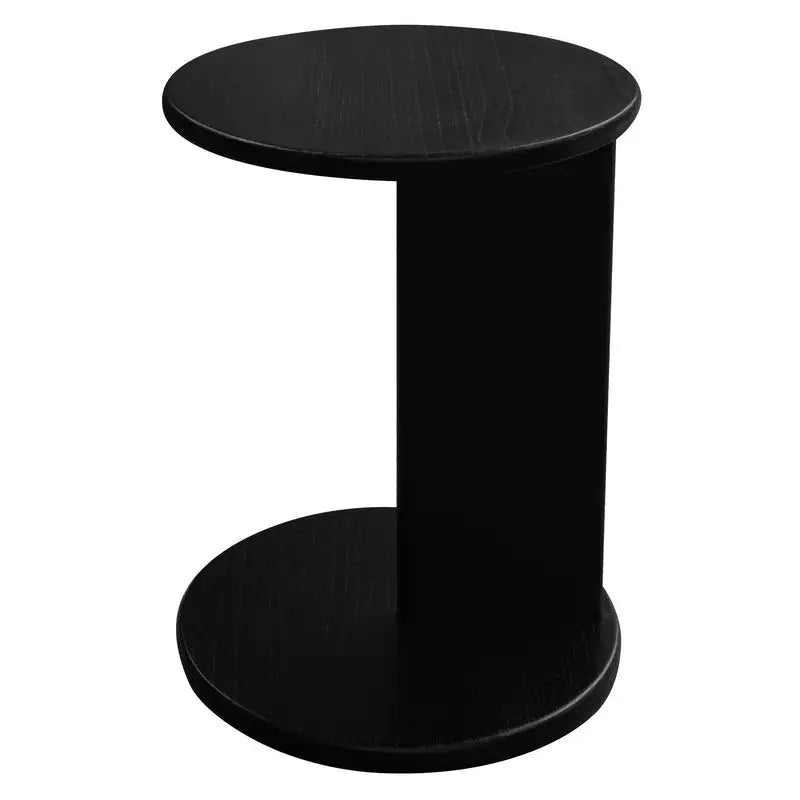 Brentwood Round Solid Timber Lamp Table (Black) - Furniture > Living Room > Side Tables