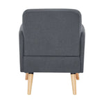 Brianna Set of 2 Sofa Arm Chair Fabric Uplholstered Lounge Couch - Dark Grey - Furniture > Sofas