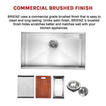 BRIENZ 32-inch Nano Workstation Ledge Undermount 16 Gauge Stainless Steel Kitchen Sink Single Bowl - Furniture >