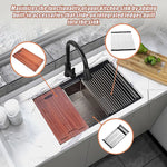 BRIENZ 32-inch Nano Workstation Ledge Undermount 16 Gauge Stainless Steel Kitchen Sink Single Bowl - Furniture >