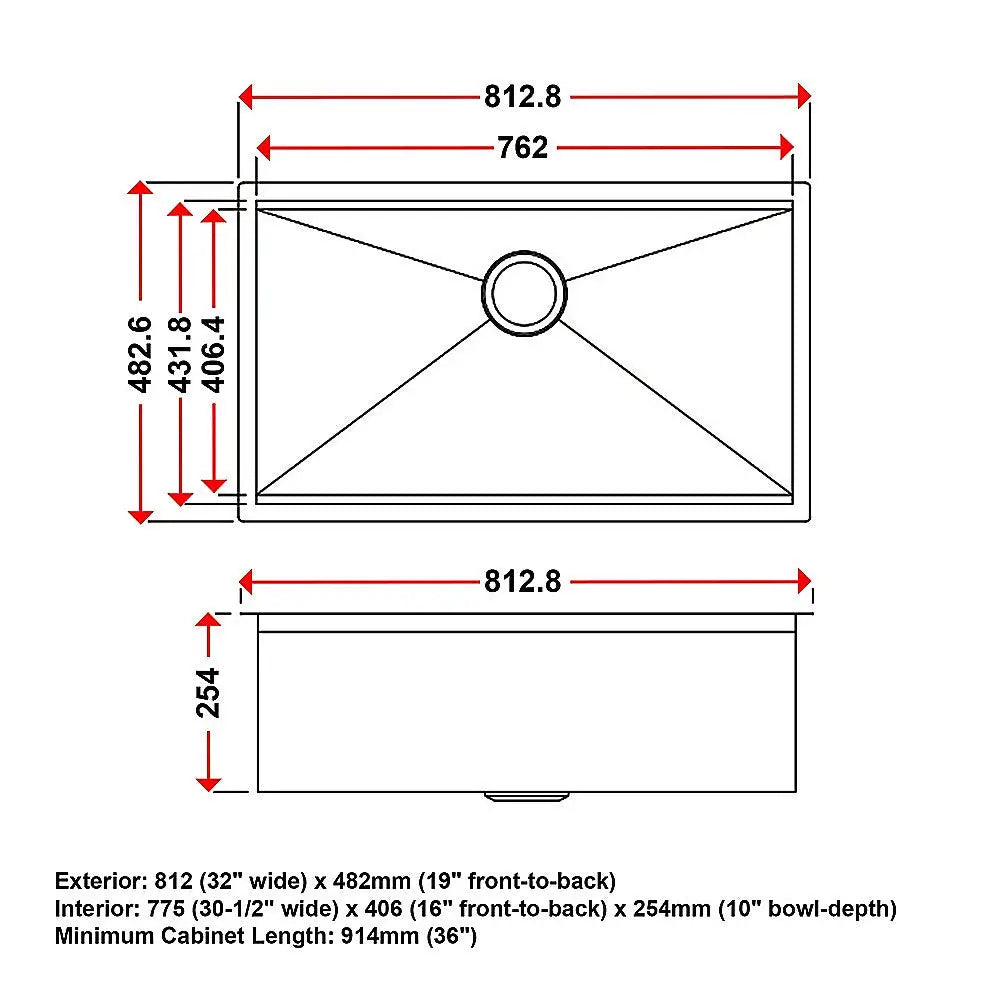 BRIENZ 32-inch Nano Workstation Ledge Undermount 16 Gauge Stainless Steel Kitchen Sink Single Bowl - Furniture >