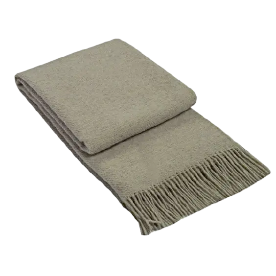 Brighton Throw - 100% NZ Wool - Beige - Home & Garden > Decor