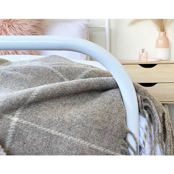 Brighton Throw - 100% NZ Wool - Beige Striped - Home & Garden > Decor
