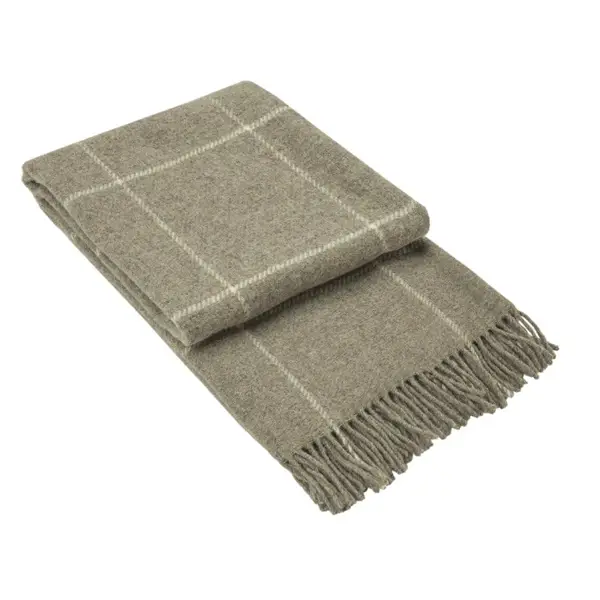 Brighton Throw - 100% NZ Wool - Beige Striped - Home & Garden > Decor