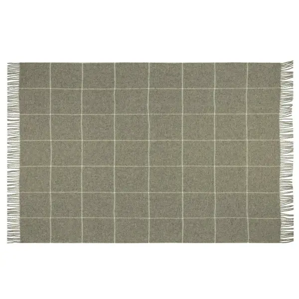 Brighton Throw - 100% NZ Wool - Beige Striped - Home & Garden > Decor