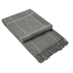 Brighton Throw - 100% NZ Wool - Grey Striped - Home & Garden > Decor