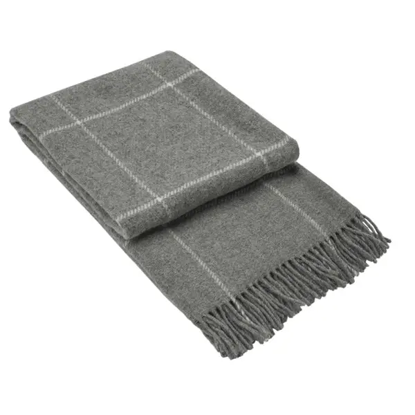 Brighton Throw - 100% NZ Wool - Grey Striped - Home & Garden > Decor