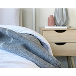 Brighton Throw - 100% NZ Wool - Grey Striped - Home & Garden > Decor