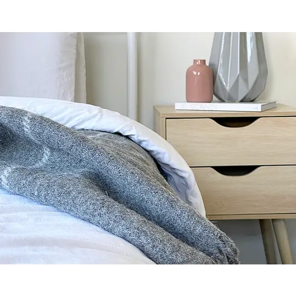 Brighton Throw - 100% NZ Wool - Grey Striped - Home & Garden > Decor
