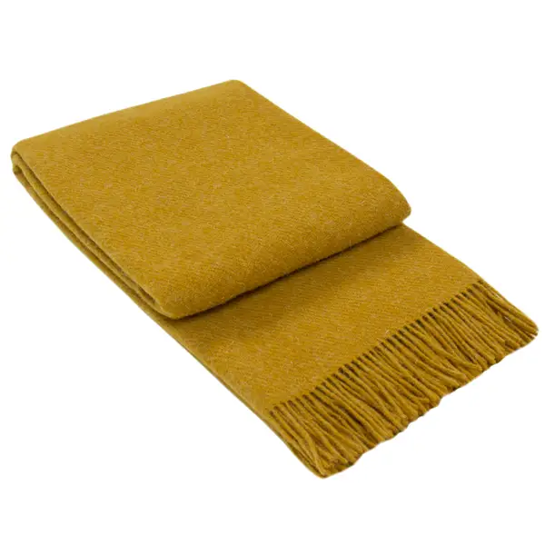 Brighton Throw - 100% NZ Wool - Mustard - Home & Garden > Decor