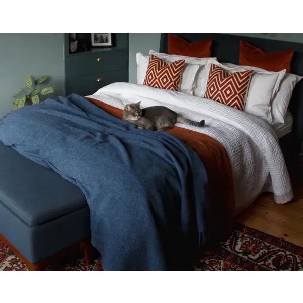 Brighton Throw - 100% NZ Wool - Navy - Home & Garden > Decor