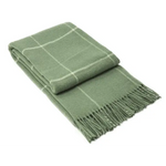 Brighton Throw - 100% NZ Wool - Sage Striped - Home & Garden > Decor