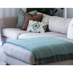 Brighton Throw - 100% NZ Wool - Sage Striped - Home & Garden > Decor