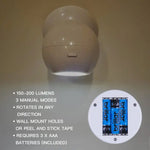 Brillar Wireless Swivel Ball LED Light - Home & Garden > Lighting > Night Lights & Ambient Lighting