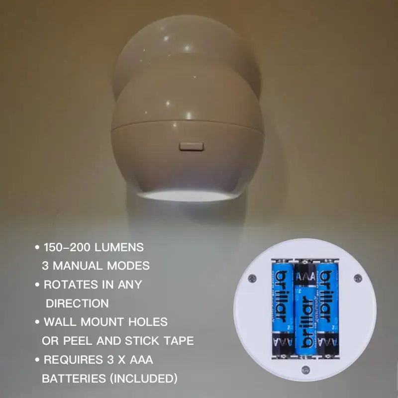 Brillar Wireless Swivel Ball LED Light - Home & Garden > Lighting > Night Lights & Ambient Lighting