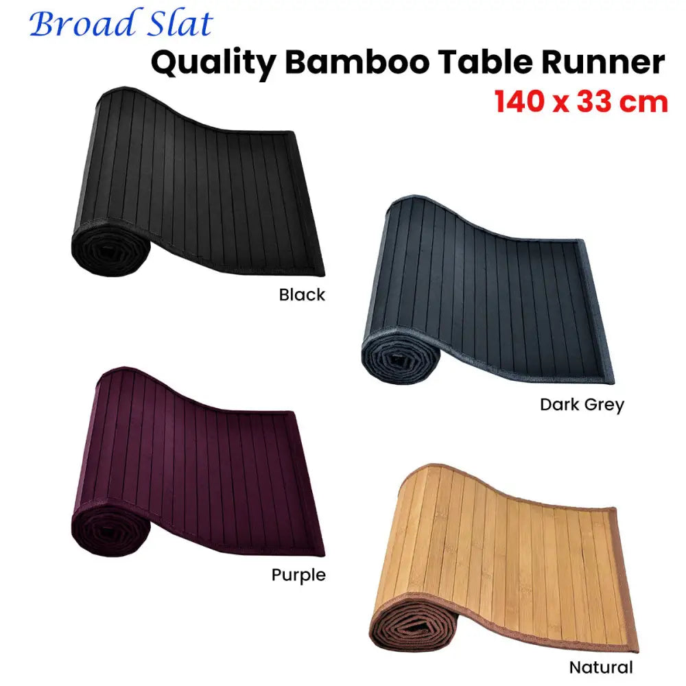 Broad Slat Bamboo Table Runner 140 x 33cm Natural - Home & Garden > Kitchenware