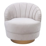 Bronte Fabric Swivel Occasional Chair Lounge Seat Cream - Furniture > Sofas