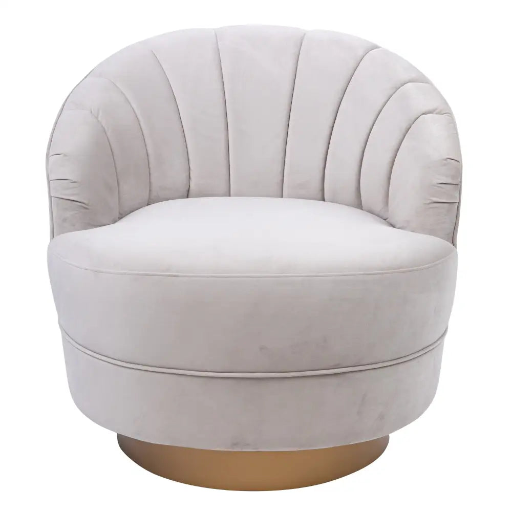 Bronte Fabric Swivel Occasional Chair Lounge Seat Cream - Furniture > Sofas