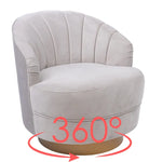 Bronte Fabric Swivel Occasional Chair Lounge Seat Cream - Furniture > Sofas