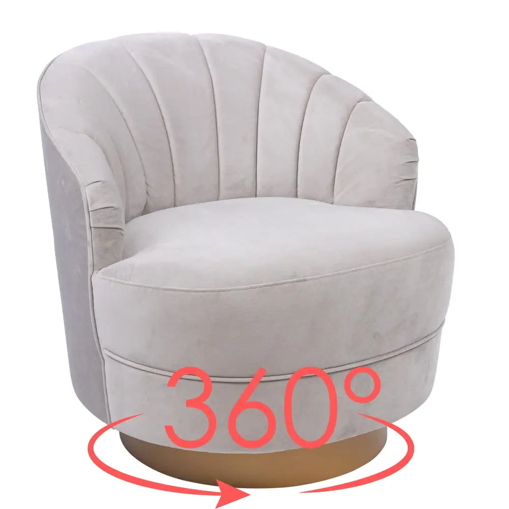 Bronte Fabric Swivel Occasional Chair Lounge Seat Cream - Furniture > Sofas