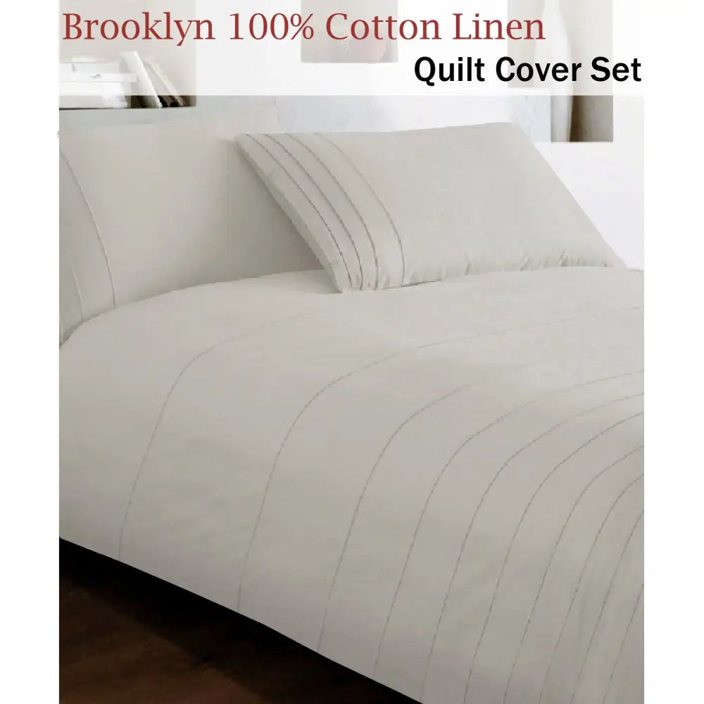Brooklyn Linen Quilt Cover Set King - Home & Garden > Bedding