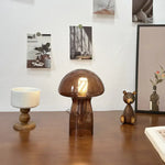 Brown Charming Retro Glass Mushroom Table Lamp - Vintage Nordic Style Bedside Light - Home & Garden > Lighting > Night
