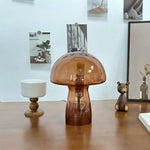 Brown Charming Retro Glass Mushroom Table Lamp - Vintage Nordic Style Bedside Light - Home & Garden > Lighting > Night
