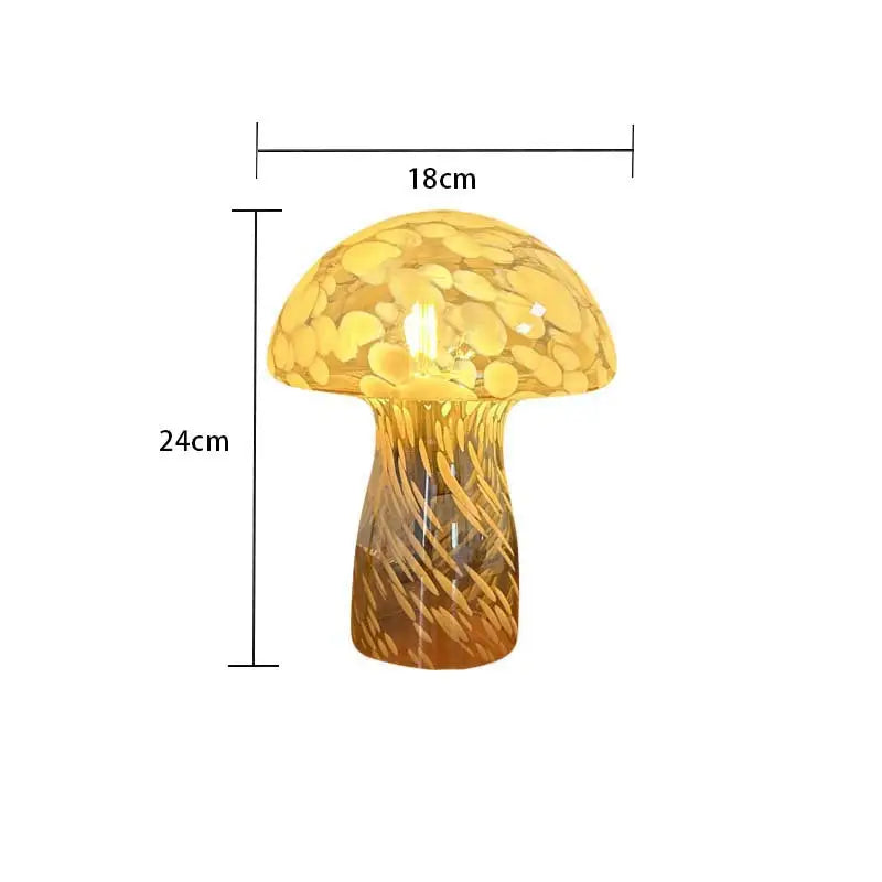 Brown Charming Retro Glass Mushroom Table Lamp - Vintage Nordic Style Bedside Light - Home & Garden > Lighting > Night