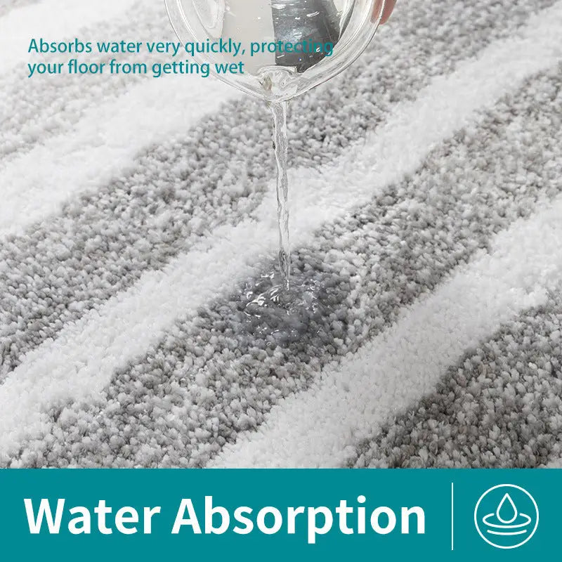 Brown gradient Absorbent Striped Bathroom Rug - Non-Slip Bath Mat for Bathroom Toilet & Shower Room Entrance 60x90cm