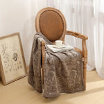 Brown Luxurious Paisley Jacquard Throw Blanket - Soft Wool Blend with Tassels 120x150cm Lightweight Sofa & Nap Blanket